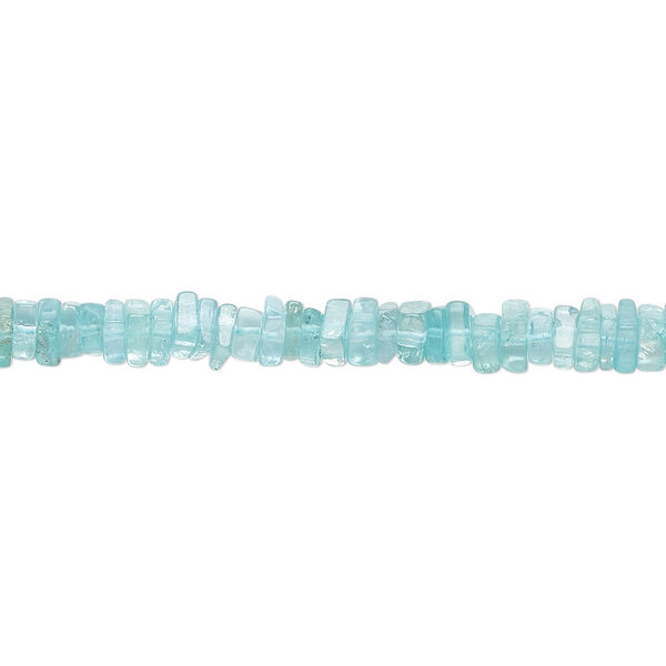 Apatite 1pkg1, hand-cut square rondelle bead natural 8 inch 4x1mm-6x2mm image number 0
