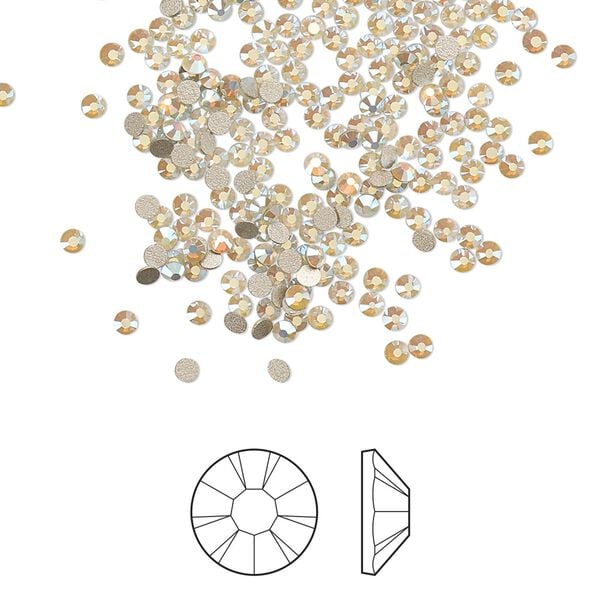 Flat back 1440pk chrysolite opal AB foil back, Preciosa MAXIMA Czech crystal rhinestone 1.7-1.9mm chaton rose round SS5 image number 0