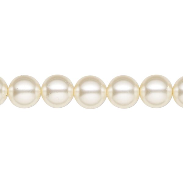 Pearl 100pk light creamrose, Preciosa Czech crystal 8mm round image number 0