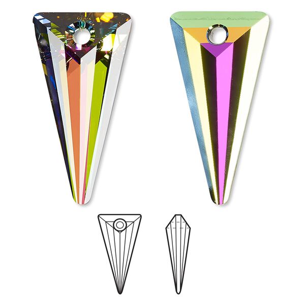 Drop 6pk crystal vitrail medium P, Crystal Passions® 28x14mm pendant spike 6480 image number 0