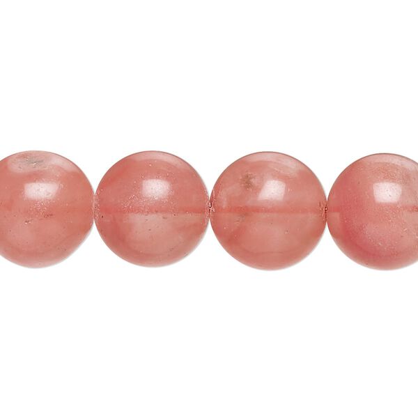 Bead, cherry "quartz" glass, 12mm round with 0.6-0.8mm hole. Sold per 15-inch strand. image number 0