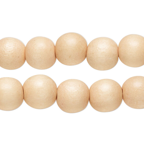 Bead, Taiwanese cheesewood (dyed/waxed), tan, 10mm round. Sold per 16-inch strand. image number 0