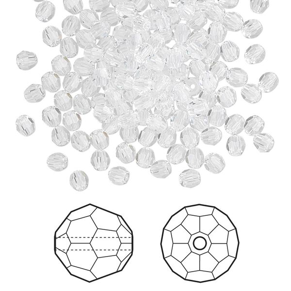 Bead 720pk crystal, Swarovski® 3mm round 5000 image number 0