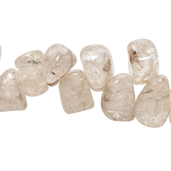 Ice flake quartz 1pkg1, top-drilled chip bead 15 inch small to medium image number 0