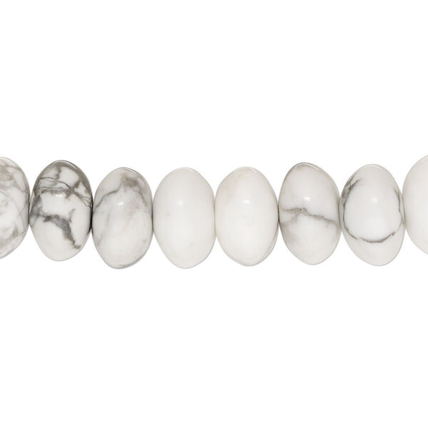 Howlite 1pkg1, rondelle bead natural 15.5-16 inch 10x6mm image number 0