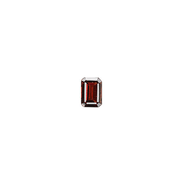 Almandite garnet 1pkg1, hand-cut faceted emerald-cut gem natural 7x5mm image number 0