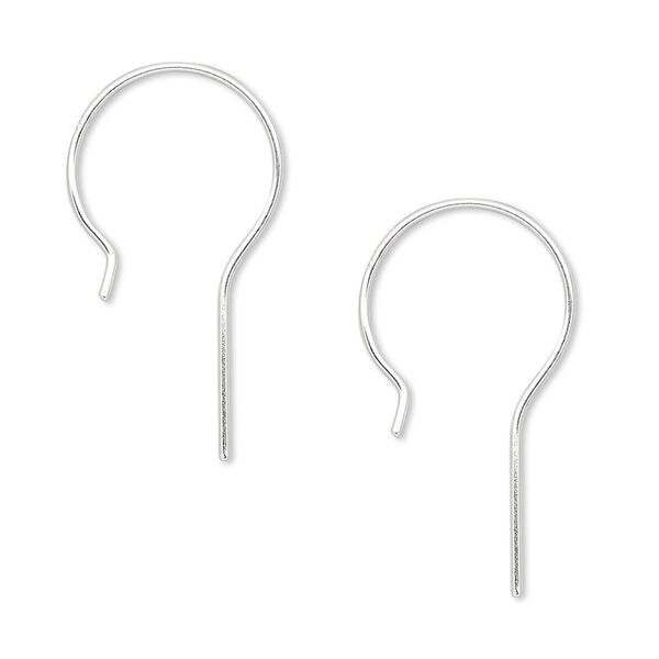 Ear wire French hook 1pkg10 sterling silver-filled, 26mm / 12mm shank, 20 gauge 5 pair image number 0