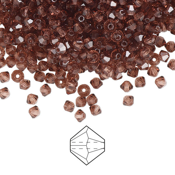 Bead 1440pk light burgundy, Preciosa Czech crystal 3mm bicone image number 0