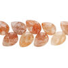 Sunstone 1pkg1, hand-cut diagonally drilled faceted teardrop bead natural 6 inch 10x7mm-12x8mm image number 1