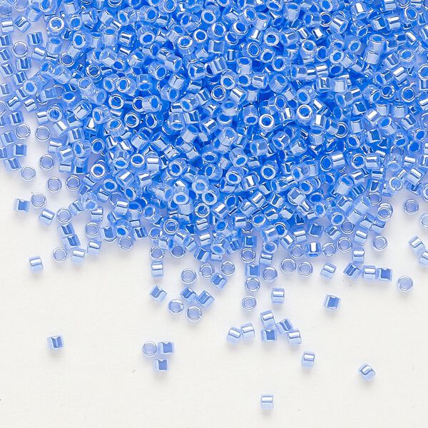 Seed bead, Delica®, glass, pkg/250g, #11 round, opaque inside dyed color luster dark sky blue (DB-0240). image number 0