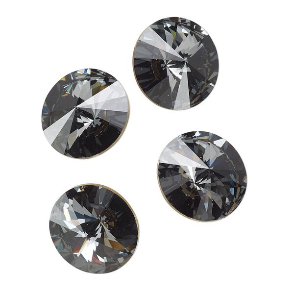 Chaton 48pk crystal silver night foil back, Crystal Passions® 14mm rivoli 1122 image number 0