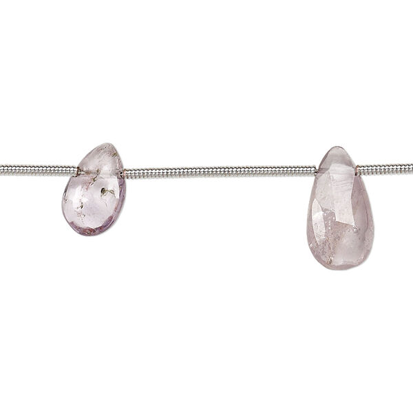 Amethyst 1pkg5, hand-cut top-drilled faceted puffed teardrop bead natural 8x6mm-14x8mm image number 0