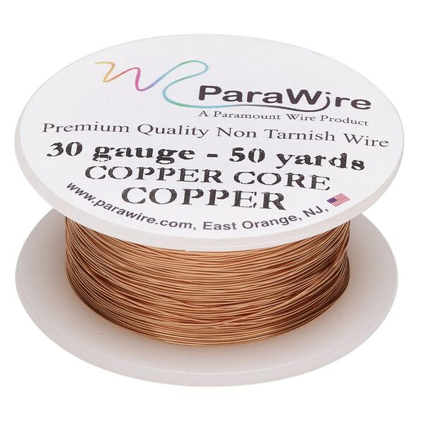 Wire, ParaWire™, copper, round, 30 gauge. Sold per 50-yard spool. image number 0
