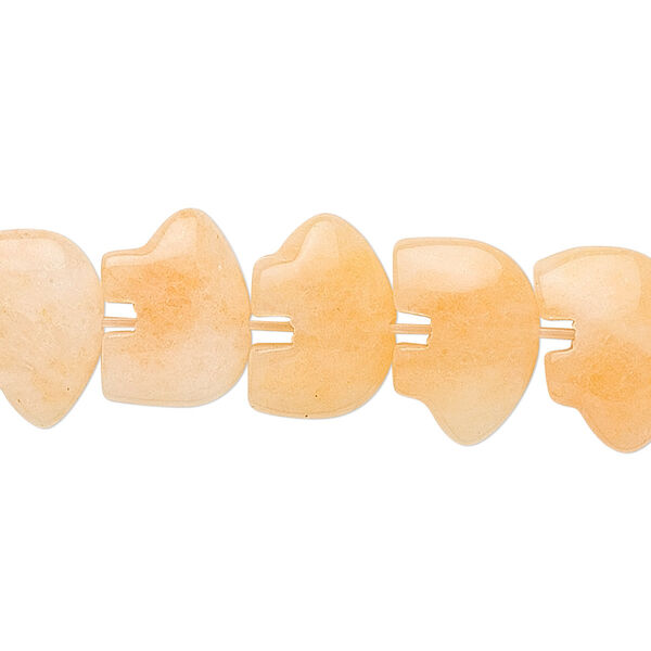 Golden "jade" 1pkg1, Zuni-style bear bead natural 8 inch 13x10mm image number 0