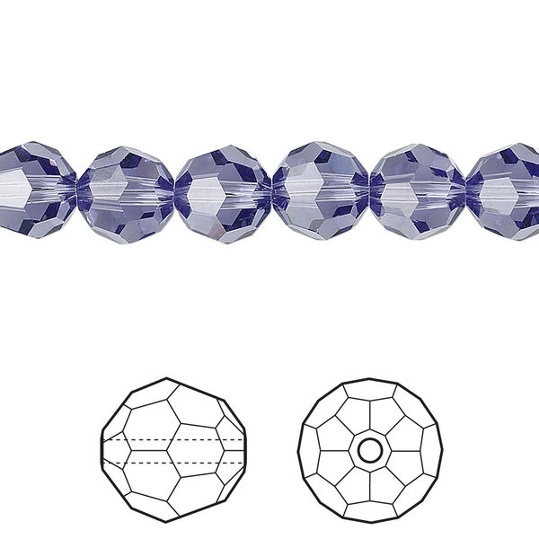 Bead 12pk tanzanite, Crystal Passions® 8mm round 5000 image number 0
