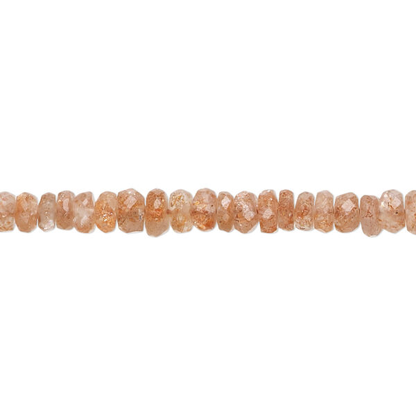 Sunstone 1pkg1, hand-cut faceted rondelle bead natural 13 inch 4x2mm-5x3mm image number 0