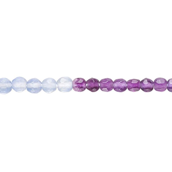 Multi-fluorite 1pkg1, faceted round bead natural 15.5-16 inch 4mm image number 0
