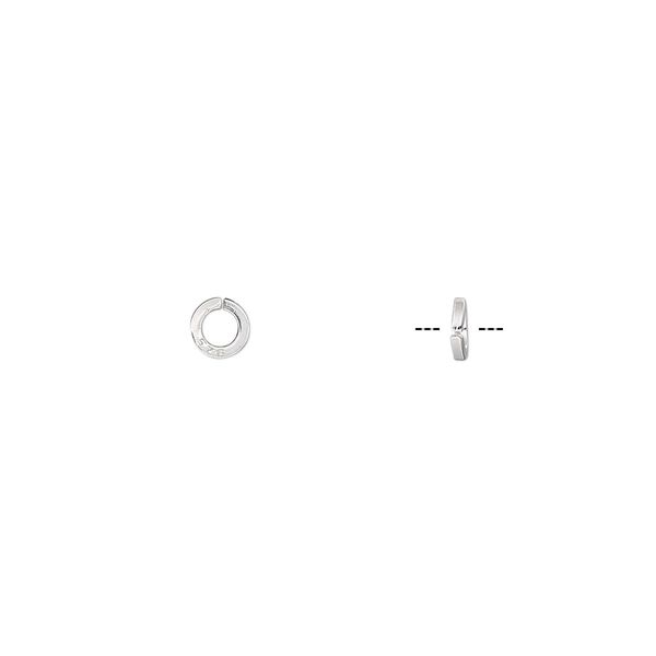 Jump ring, sterling silver, 4mm round square wire, 2.4mm inside diameter, 20 gauge. Sold per pkg of 50. image number 0
