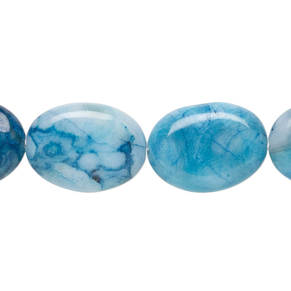 Crazy lace agate 1pkg1, oval bead 15.5-16 inch 18x13mm image number 0