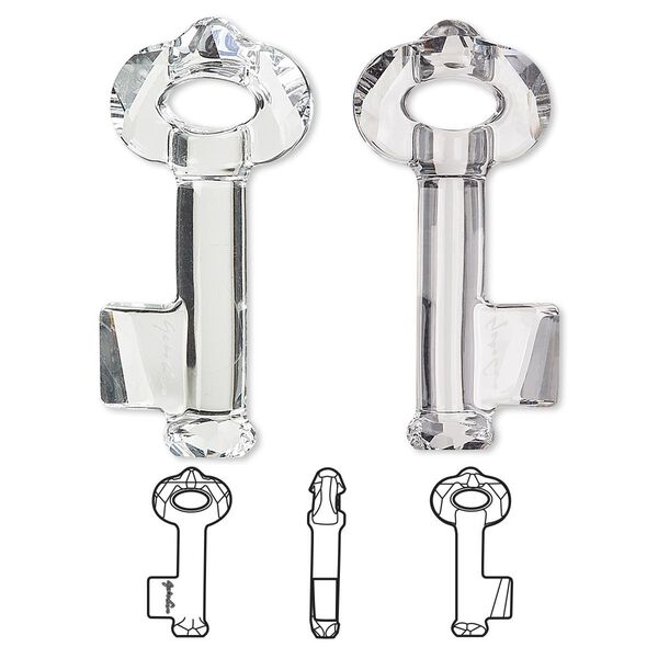 Focal 1pk crystal, Crystal Passions® 30x13.5mm pendant key to open the forest 6918 image number 0