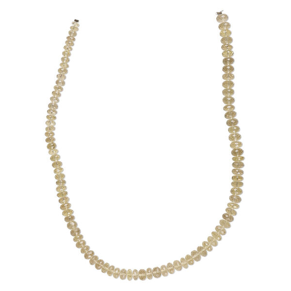Lemon quartz 1pkg1, hand-cut micro-faceted rondelle bead 14 inch graduated 5x3mm-8x5mm image number 0