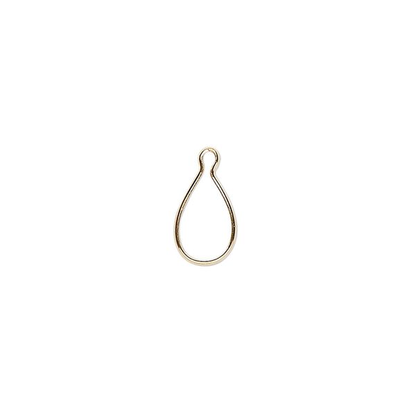 Drop, Wrap-Tite®, 14Kt gold-filled, 9x6mm pear bezel setting. Sold per pkg of 2. image number 0