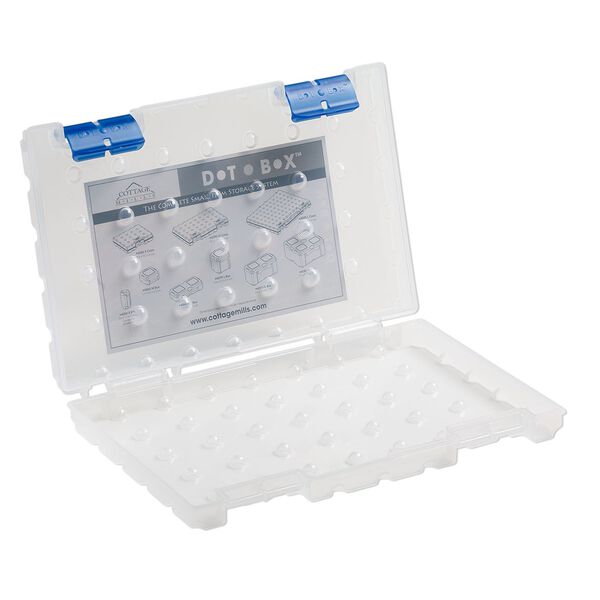Organizer, Dot Box™, plastic, clear and blue, 11 x 7-1/2 x 1-1/2 inches. Sold individually. image number 0
