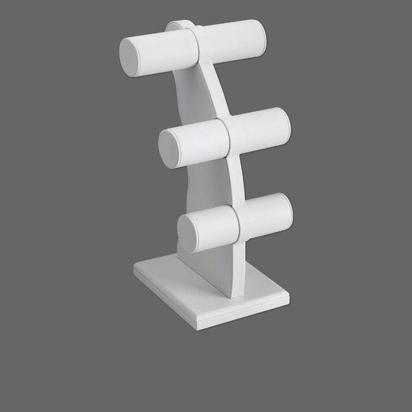 Display, bracelet, leatherette, white, 11-1/2 x 6-1/4 x 6-1/4 inches. Sold individually. image number 0
