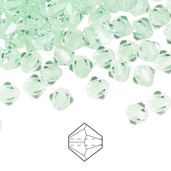 Bead 288pk chrysolite, Preciosa Czech crystal 6mm bicone image number 0