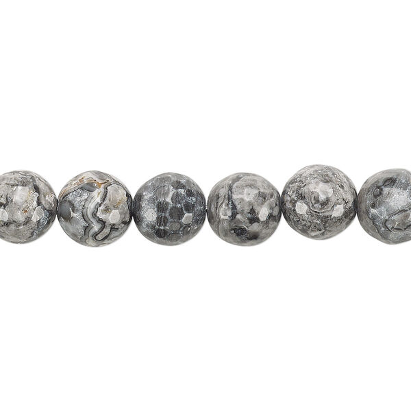 Crazy lace agate 1pkg1, faceted round bead natural B grade, 8 inch 8mm image number 0
