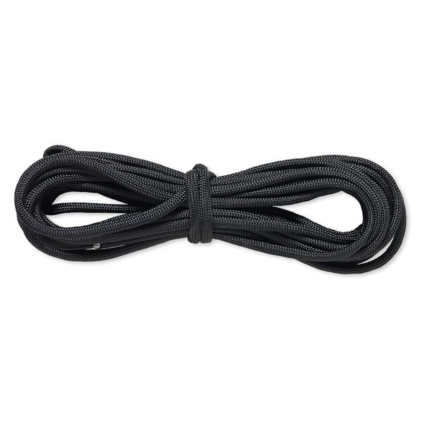 Cord, nylon parachute, black, 4mm round, 550-pound test. Sold per pkg of 16 feet. image number 0