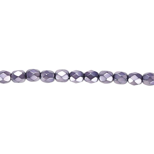 Bead, Czech fire-polished glass, lilac carmen, 4mm faceted round. Sold per pkg of 1,200 (1 mass). image number 0