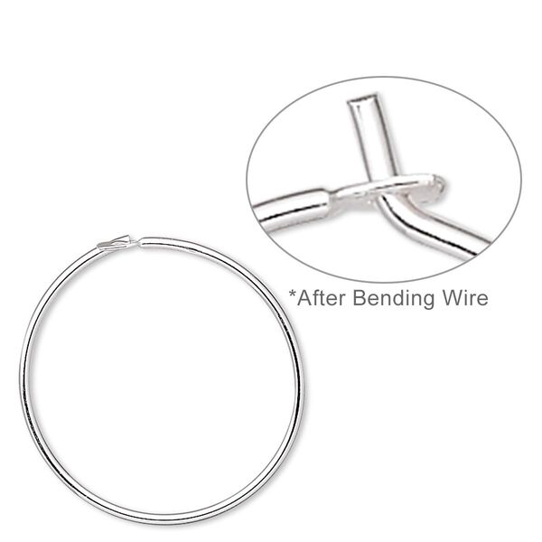 Earring, sterling silver, 19mm round hoop. Sold per pkg of 25 pairs. image number 0