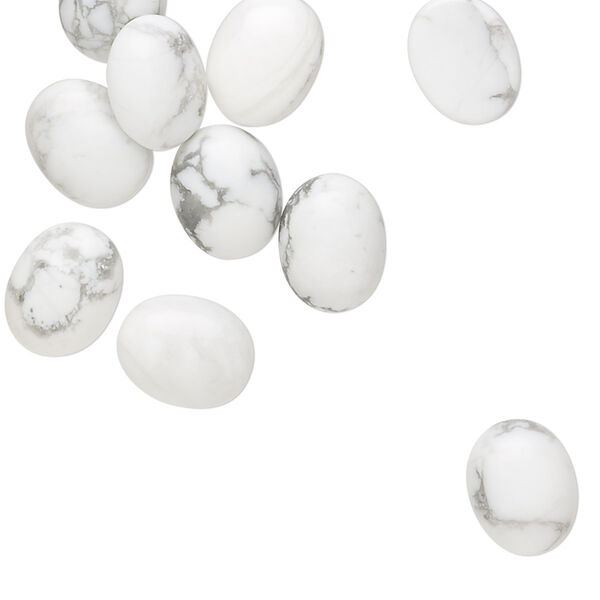 Howlite 1pkg10, calibrated oval cab natural 10x8mm image number 0