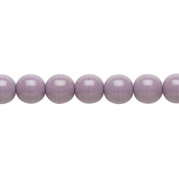 Bead, Czech glass druk, opaque purple, 8mm round. Sold per 15-1/2" to 16" strand, approximately 50 beads. image number 0