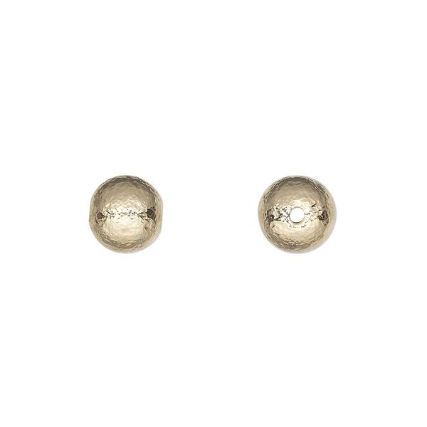 14Kt gold-filled 1pkg2, hammered round bead 8mm image number 0