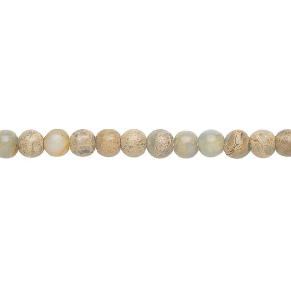 Aqua terra "jasper" 1pkg1, round bead natural 15.5-16 inch 4mm image number 0