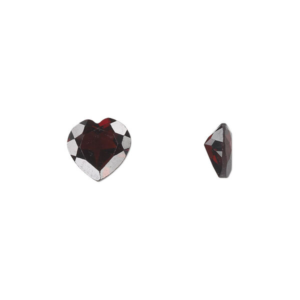 Almandite garnet 1pkg1, hand-cut faceted heart gem natural A grade, 8mm image number 0