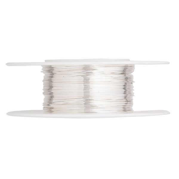 Wire, Argentium® silver, dead-soft, round, 26 gauge. Sold per pkg of 5 feet. image number 0