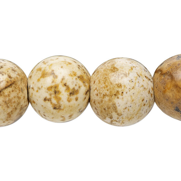 Picture jasper 1pkg10, round bead natural 8mm image number 0