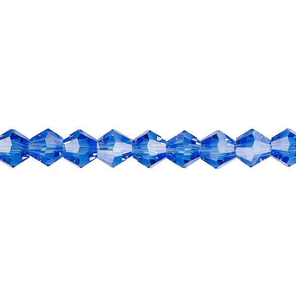 Bead 1pk transparent medium blue, Celestial Crystal® 6mm bicone 15.5-16 inch image number 0