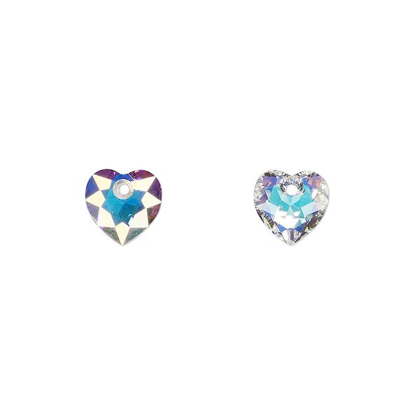 Drop 4pk crystal AB, Crystal Passions® 8mm pendant heart cut 6432 image number 0