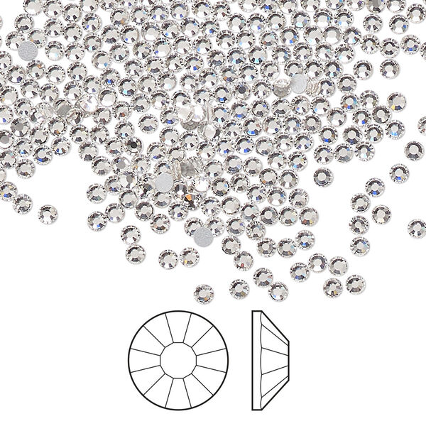 Flat back 144pk crystal foil back, Preciosa Viva 12® Czech crystal rhinestone 1.9-2.1mm chaton rose round SS6 image number 0