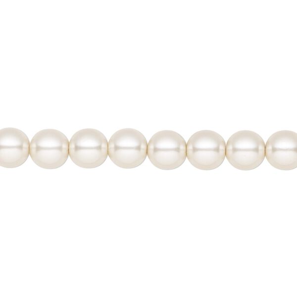 Pearl 25pk white, Preciosa Czech crystal 6mm round image number 0