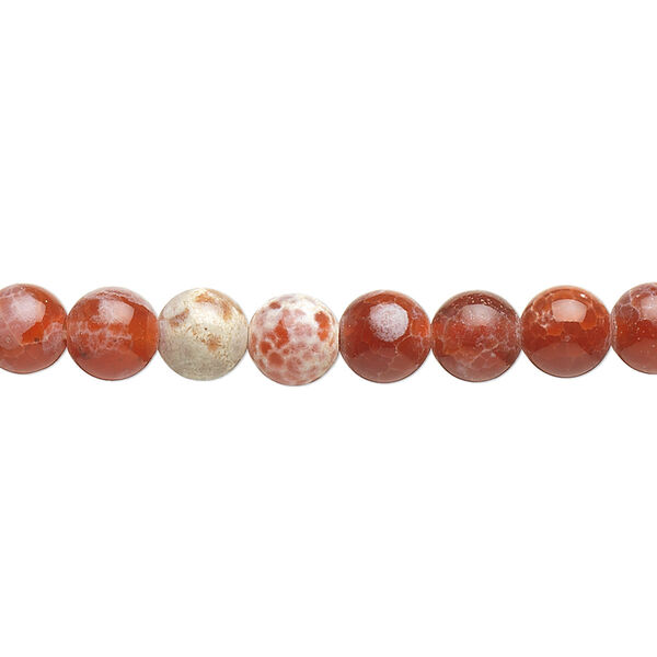 Fire crackle agate 1pkg1, hand-cut round bead 15.5-16 inch 6mm image number 0