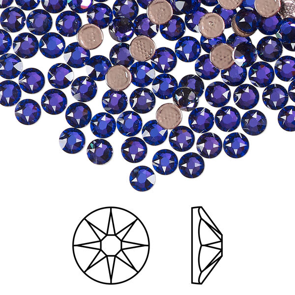 Flat back 1440pk crystal heliotrope foil back, Swarovski® hotfix 3.8-4mm round SS16 2078 image number 0
