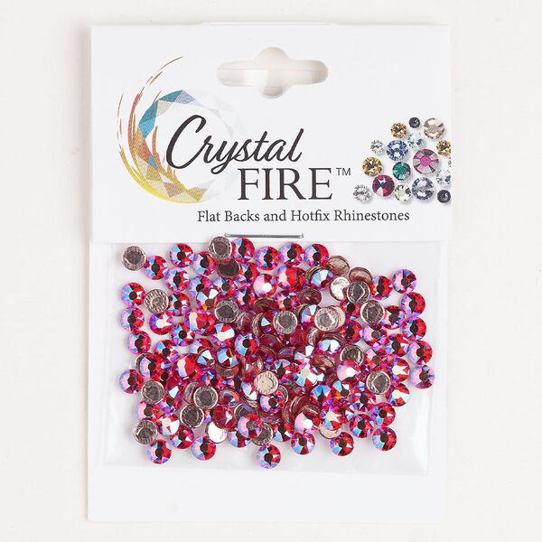 Flat back 144pk hyacinth shimmer foil back, Crystal Fire® 3.80-4.00mm hotfix round SS16 image number 0