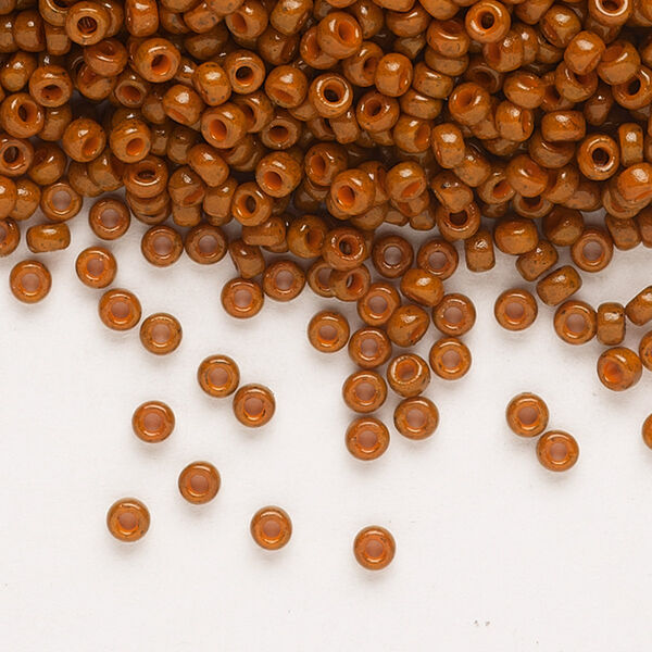 Seed bead, Miyuki, glass, pkg/25g, #11 rocaille, Duracoat® opaque outside dyed sienna, (RR-4459). image number 0