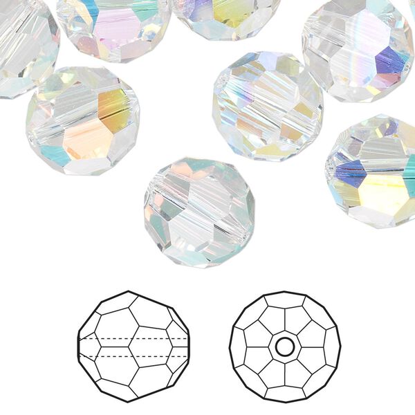 Bead 72pk crystal AB, Swarovski® 12mm round 5000 image number 0