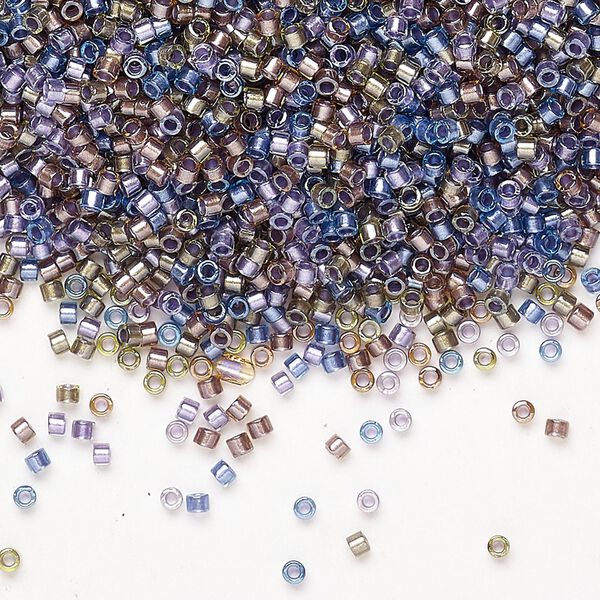 Seed bead, Miyuki Delica®, glass, pkg/250g, #11 round, transparent inside dyed color purple/bronze mix (DB0986). image number 0